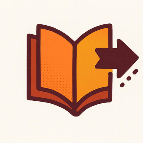 Icono obras Libro abierto con flecha a la derecha