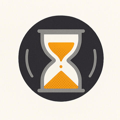 icono reloj de arena Reloj de arena en círculo negro
